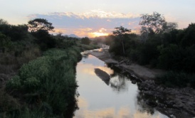 sunset over Lilongwe river